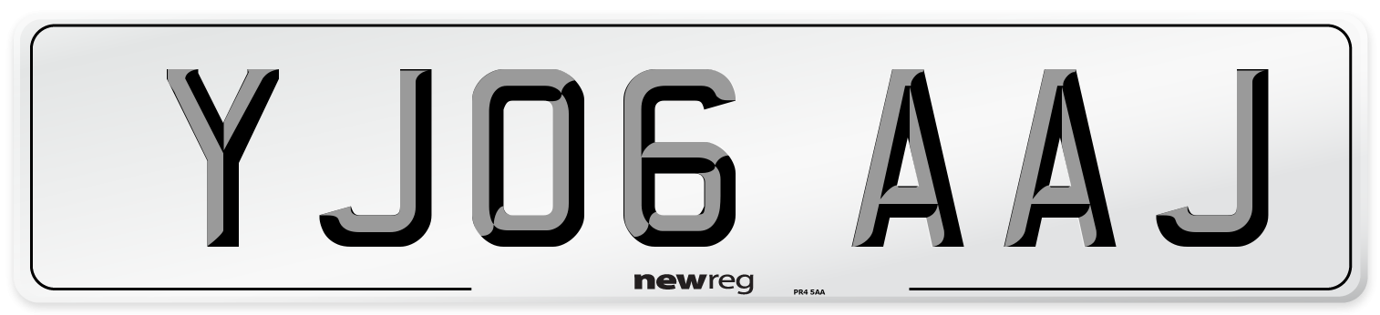 YJ06 AAJ Number Plate from New Reg